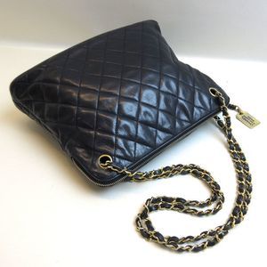 Chanel Matelasse Chain Navy Blue Tote Bag Shoulder Bag